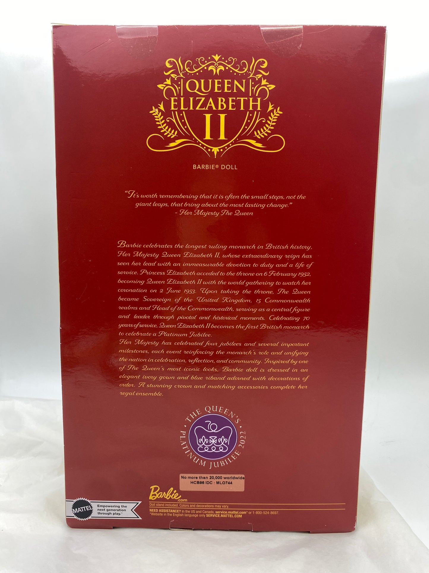 Mattel Barbie Queen Elizabeth II Doll 2 Platinum Jubilee Collector Signature