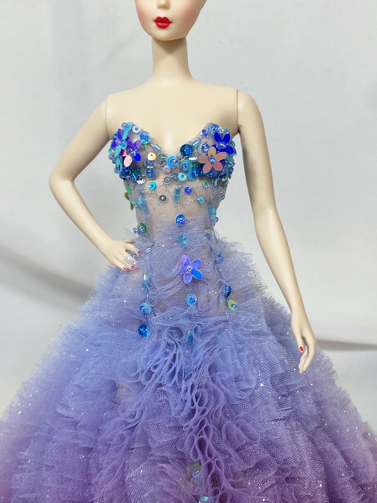 Beaded Purple Gown Handmade for Silkstone Barbie Fashion Model Doll Poppy Parker Integrity Toys