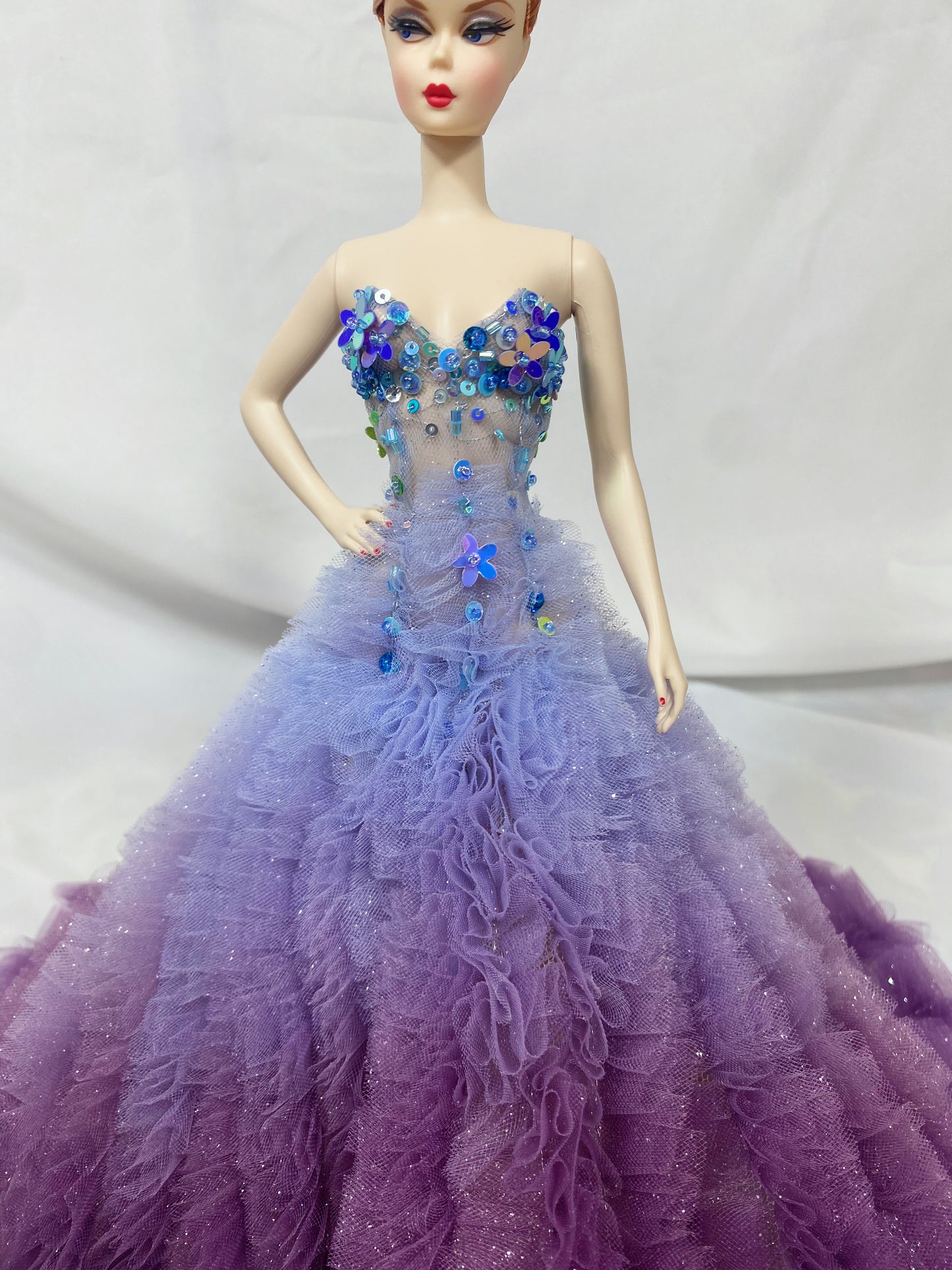 Beaded Purple Gown Handmade for Silkstone Barbie Fashion Model Doll Poppy Parker Integrity Toys