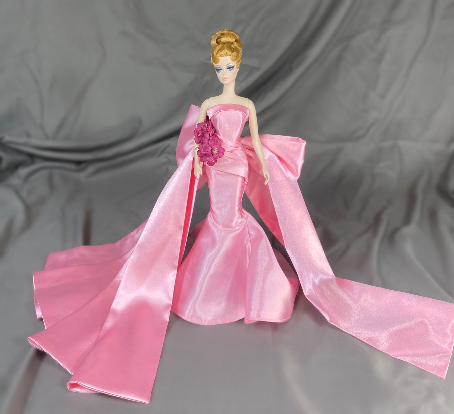 Pink Delphine Gown Handmade for Silkstone Barbie Fashion Model Doll Poppy Parker