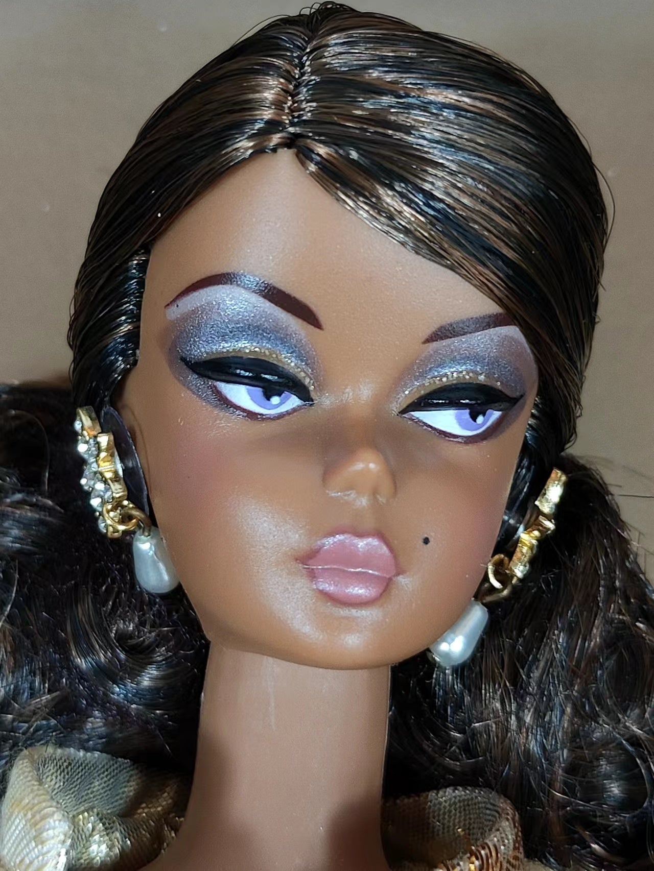 Golden Gala African American Silkstone Barbie Fashion Model Doll 2009 NBDCC 50th Anniversary Mattel