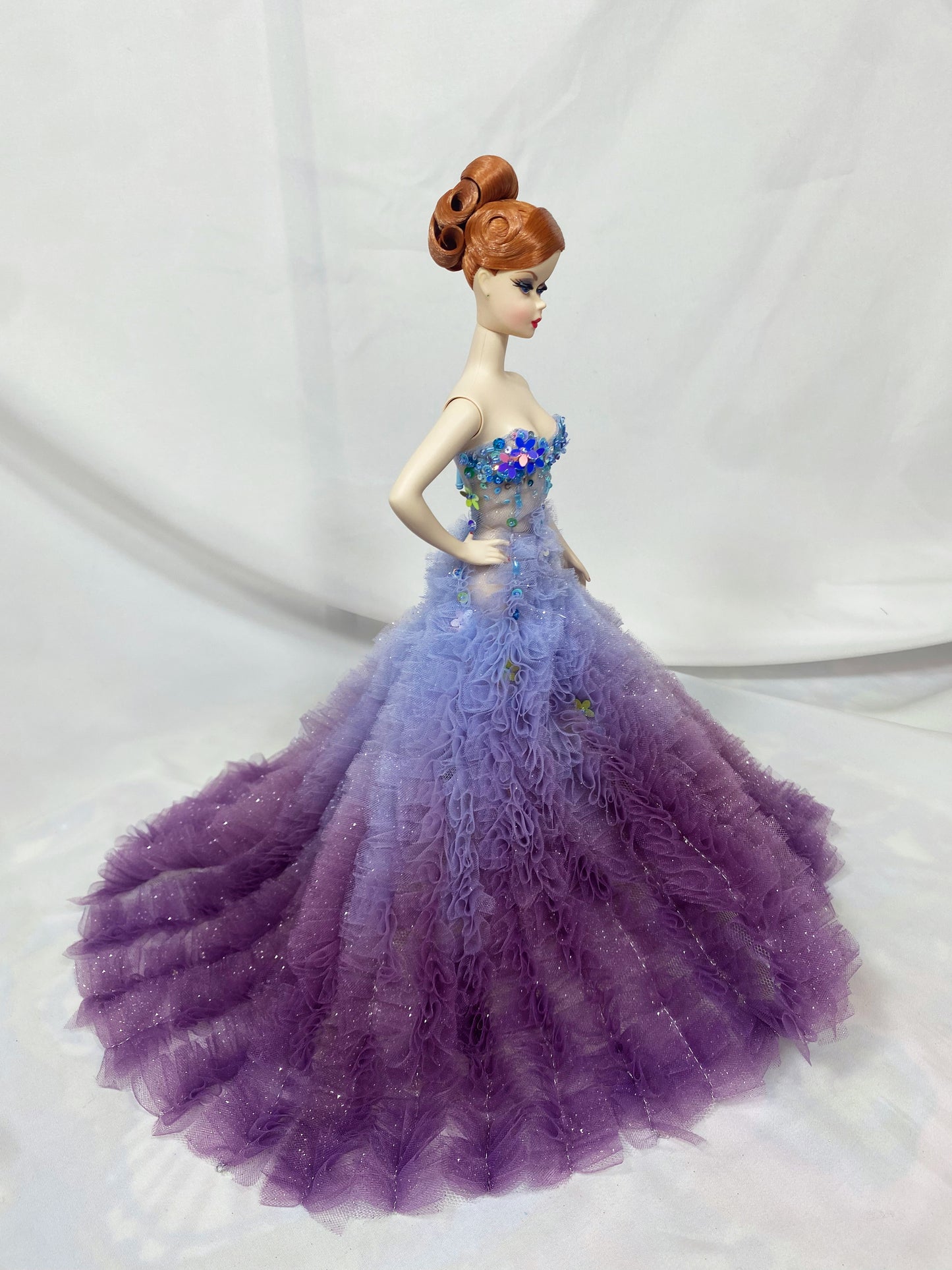 Beaded Purple Gown Handmade for Silkstone Barbie Fashion Model Doll Poppy Parker Integrity Toys